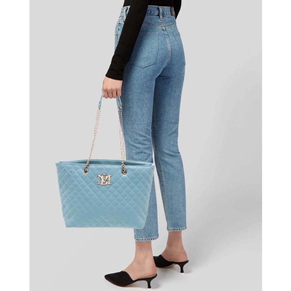Badgley Mischka Large Elegant Blue Tote! Gorgeous Color! Stunningly Elegant!
